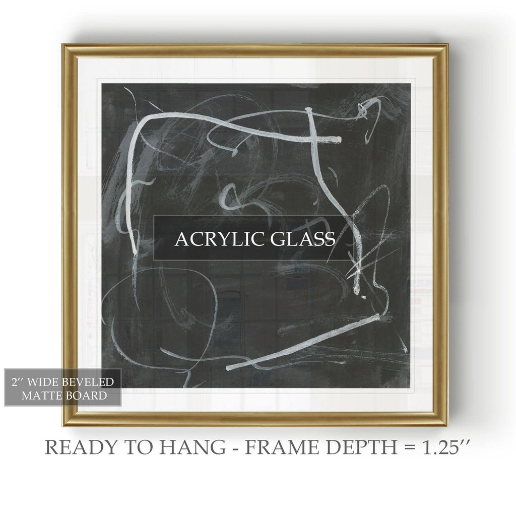 Black Framed Print 30 x 30 Gold V8893