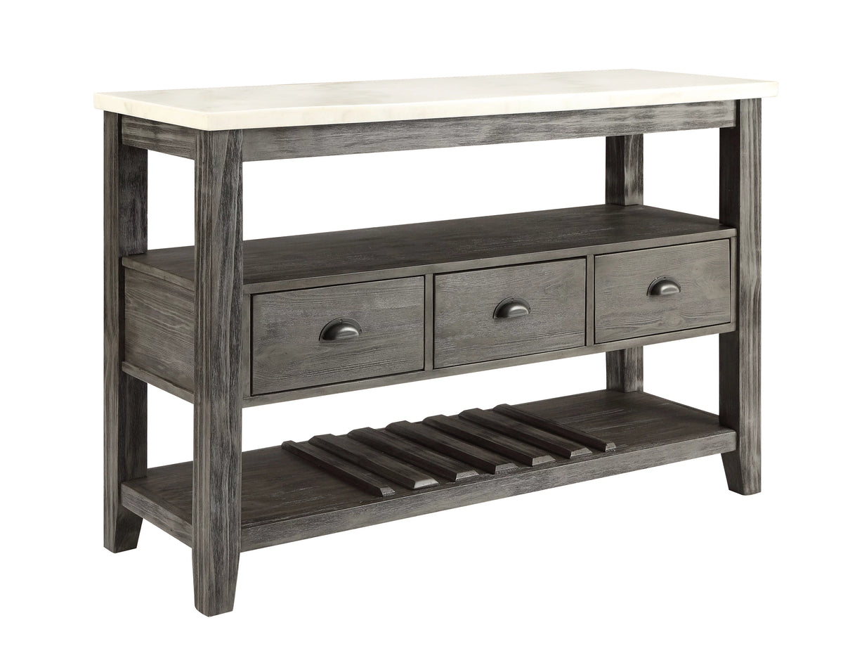 White Marble Gray Oak Server V177