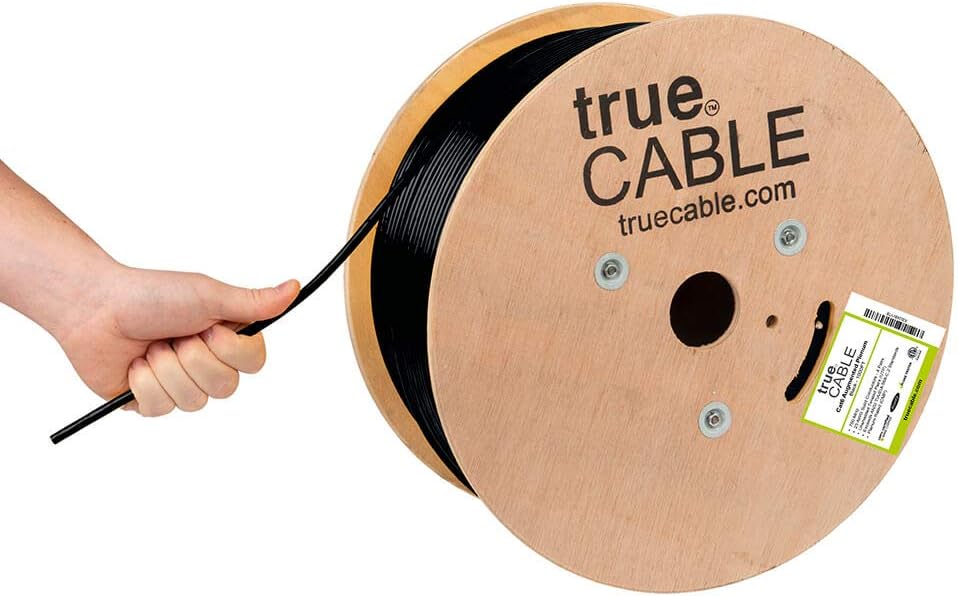Cat6A Plenum 1000ft Purple 23AWG 4 Pair Solid Bare Copper Bulk Ethernet Cable X680033