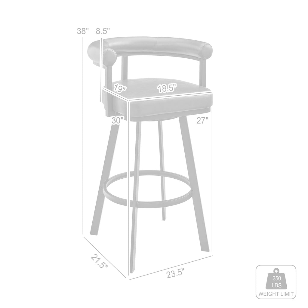 White/Chrome Swivel Bar Stool V17289