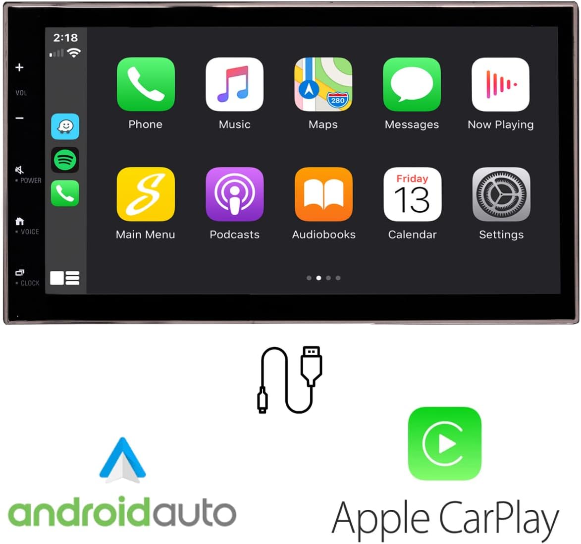 Double Din Complete Radio Kit with Touchscreen Radio, CarPlay, Android Auto, Bluetooth, Dash Kit, Can Bus Interface, Camera Input and Antenna Adapter L67732