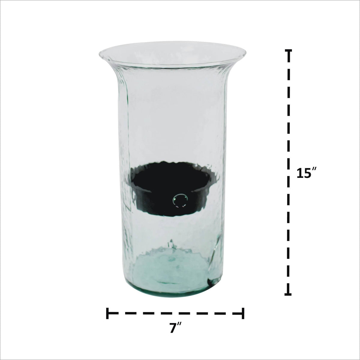 Glass Candle Cylinder with Rustic Insert Z1137