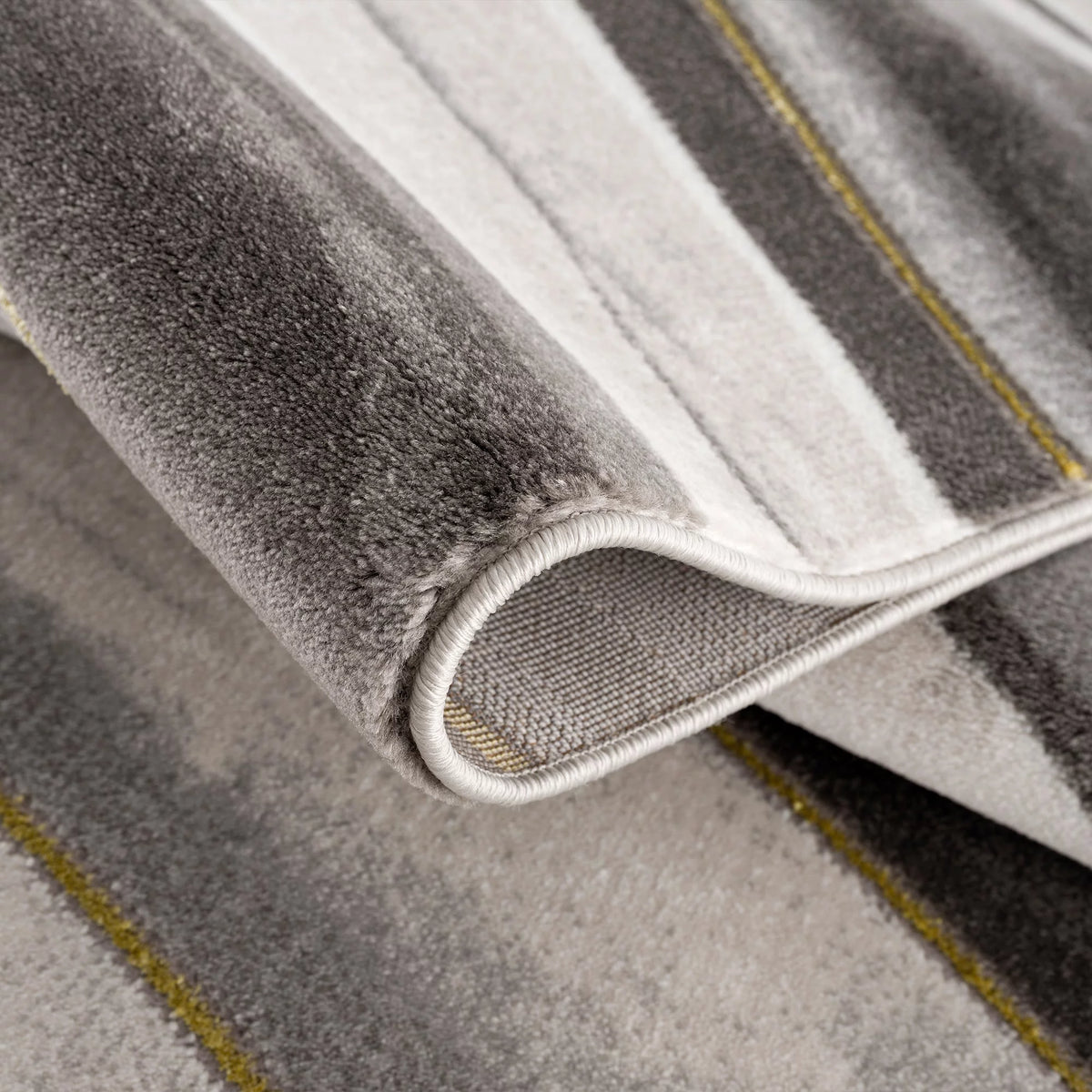 Gold Grey Ivory Abstract Geometric Area Rug A3836