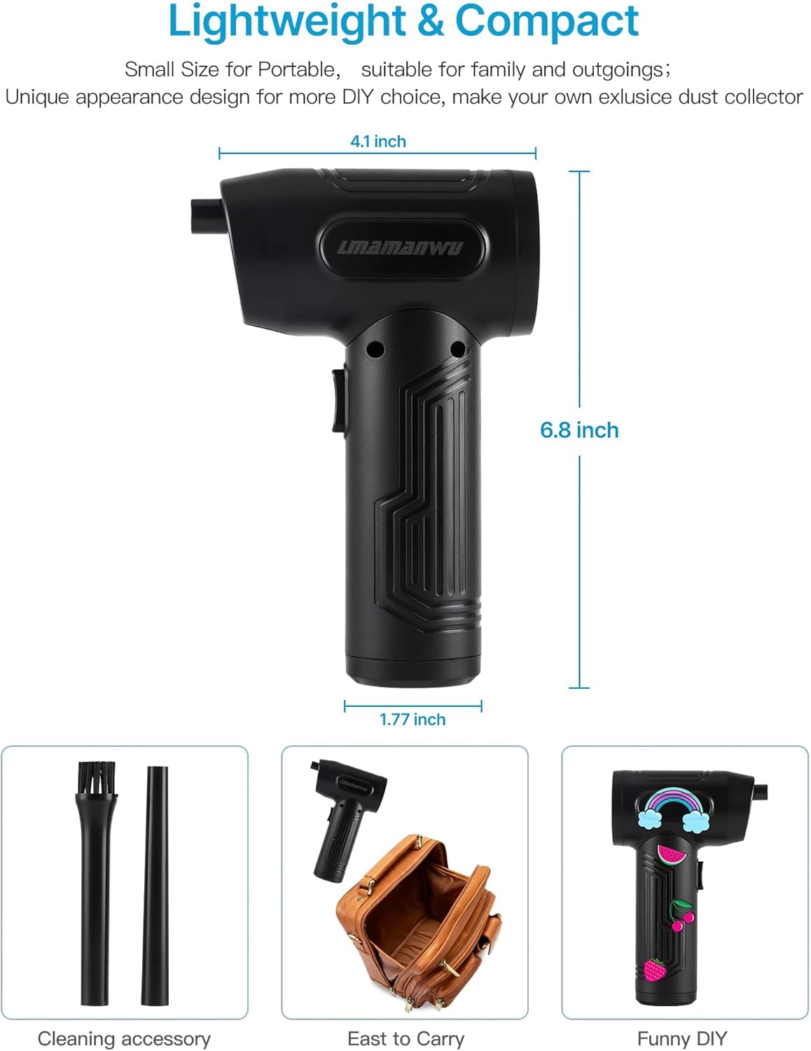 Cordless Air Duster Portable Air Blower with 50000 RPM Rechargeable Battery F43485