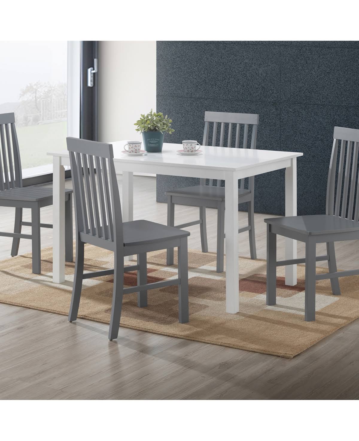 5 Piece White Dining Set T44789