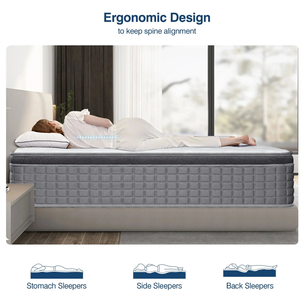 14 inch Gel Memory Foam Pocket Spring Hybrid Mattress H612