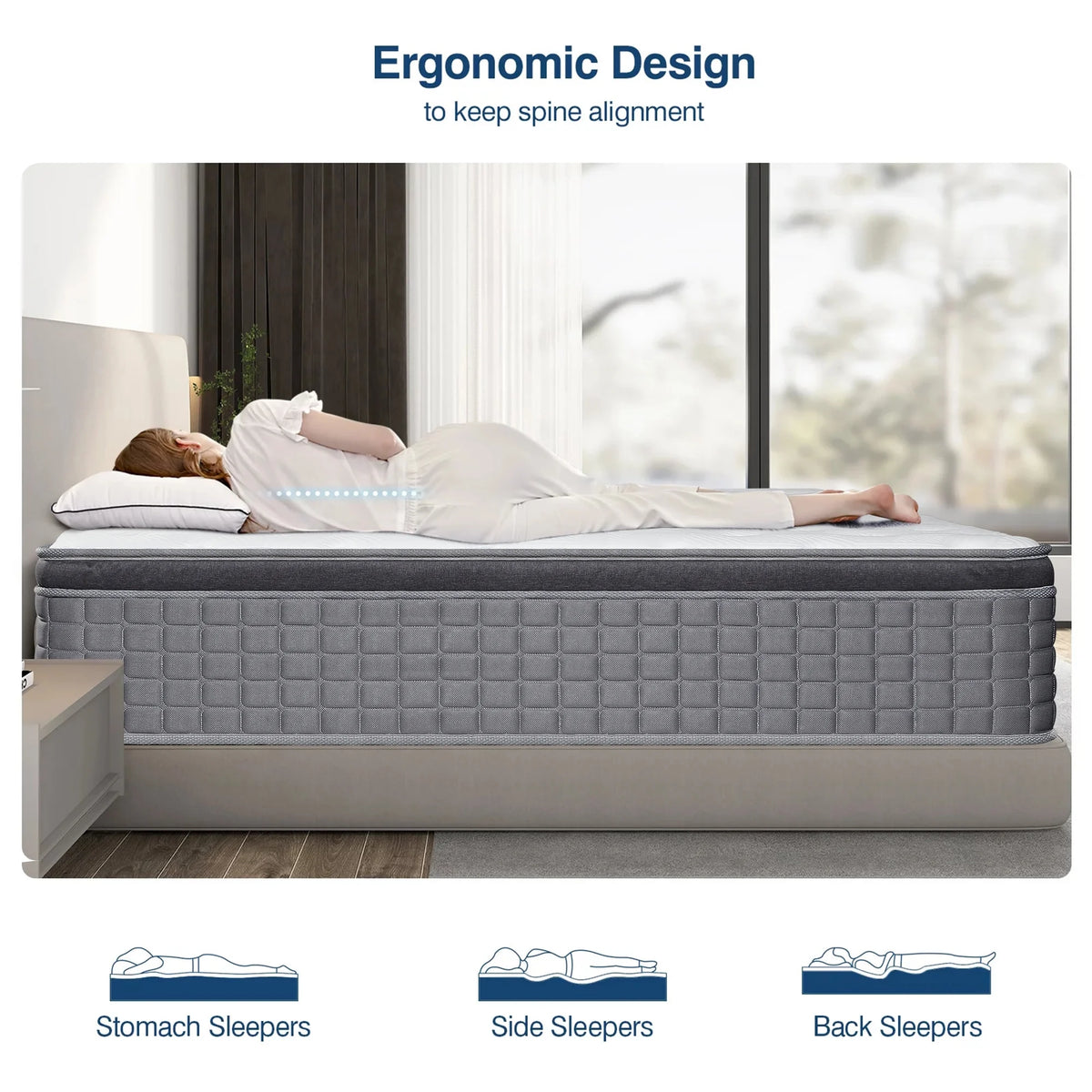 14 inch Gel Memory Foam Pocket Spring Hybrid Mattress H612