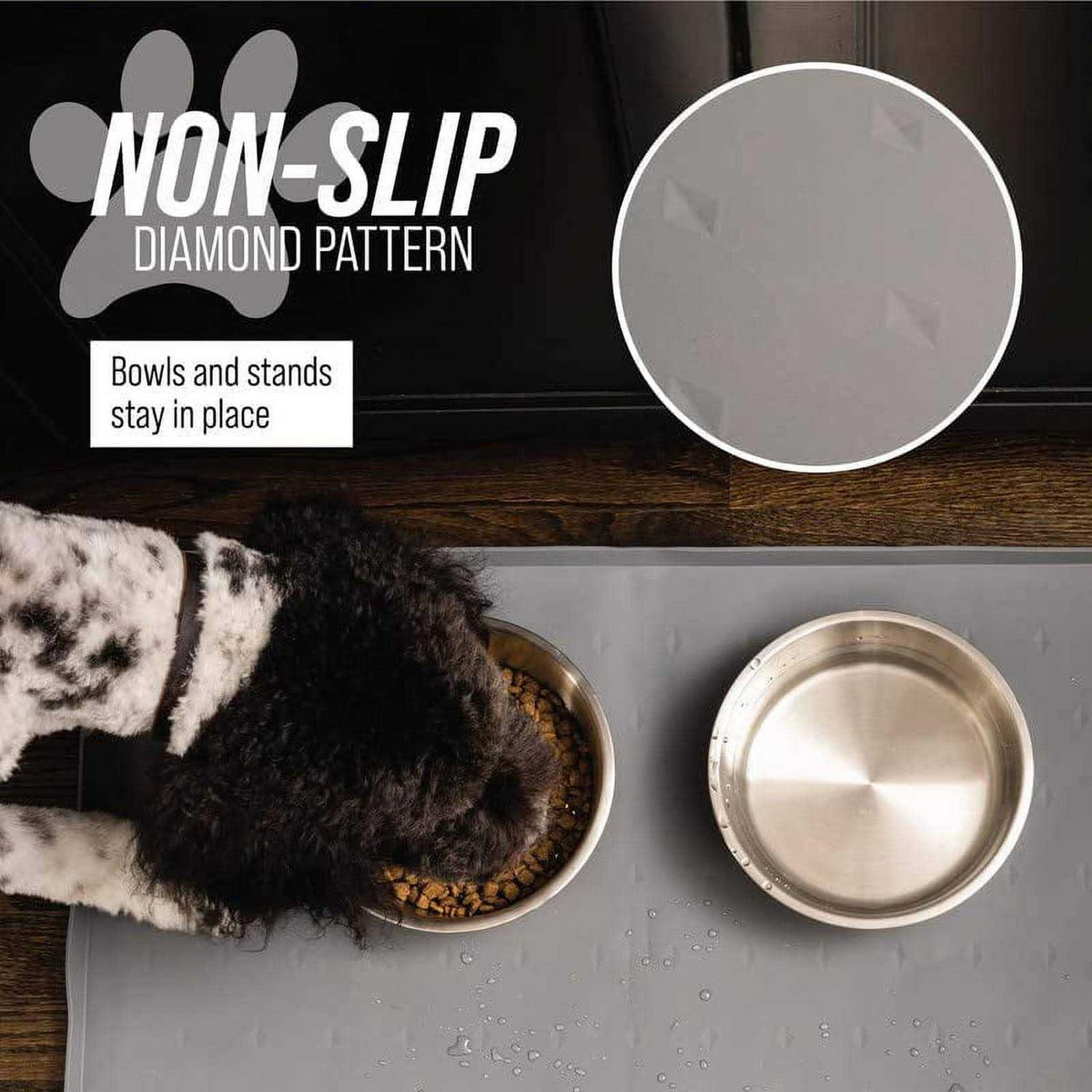 Dog Food Mat with Tall Lip A72761