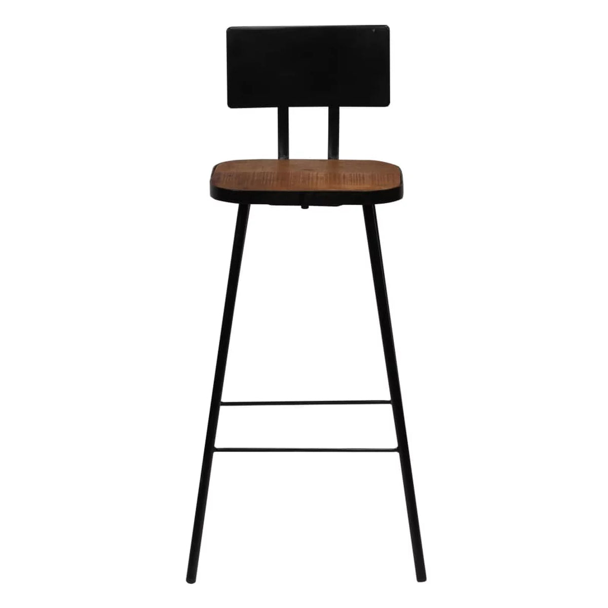 4 Piece Reclaimed Wood Bar Stools with Backrest Steel Frame M171424