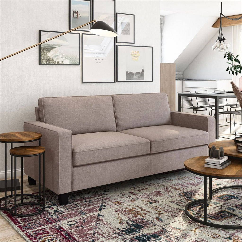 Taupe Brown Fabric Three Seater Sofa P5251