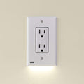 4 Pack White Duplex LED Night Light Outlet Wall Plate C406