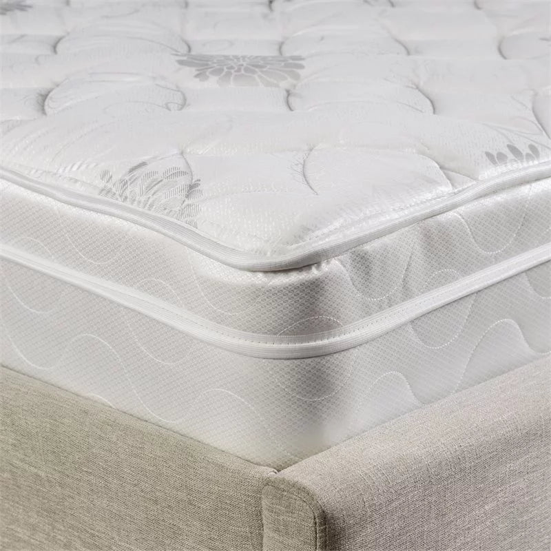 White 9-Inch Twin Euro Top Fabric Mattress L962