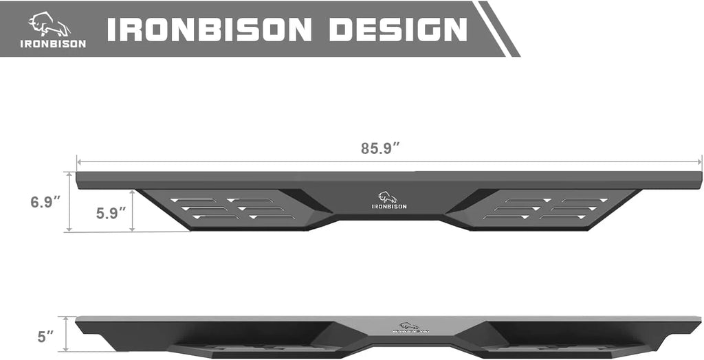 Black 5” Running Boards for Toyota Tundra CrewMax Pickup Truck (2pcs) I854868