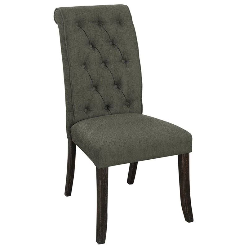Gray Fabric Side Chair Set of 2 D533888