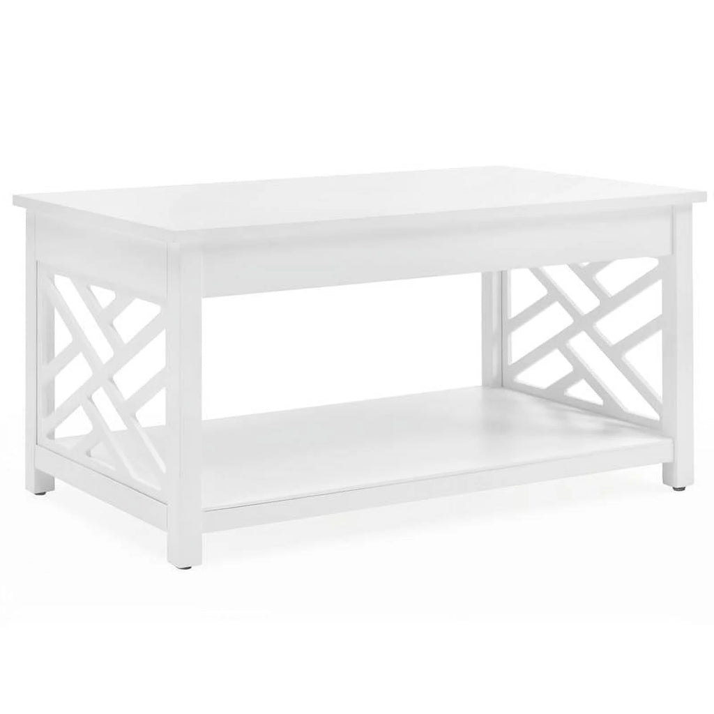 White Wood Coffee Table and Two End Tables T966035