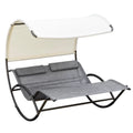 Gray Outdoor Rocking Bed with Canopy L549517