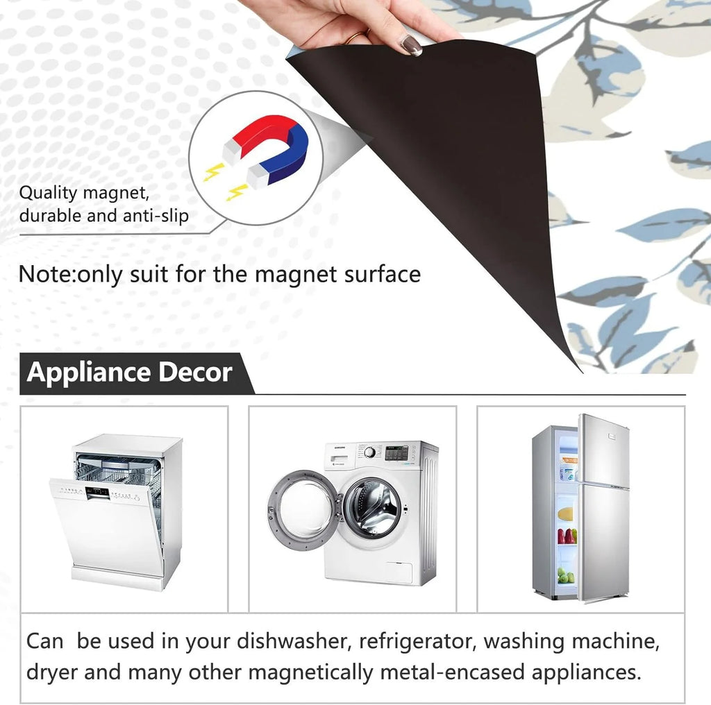 Flower Dishwasher Magnet Cover, 23x26 Inch Decorative Front Dishwasher Cover Sticker J4775