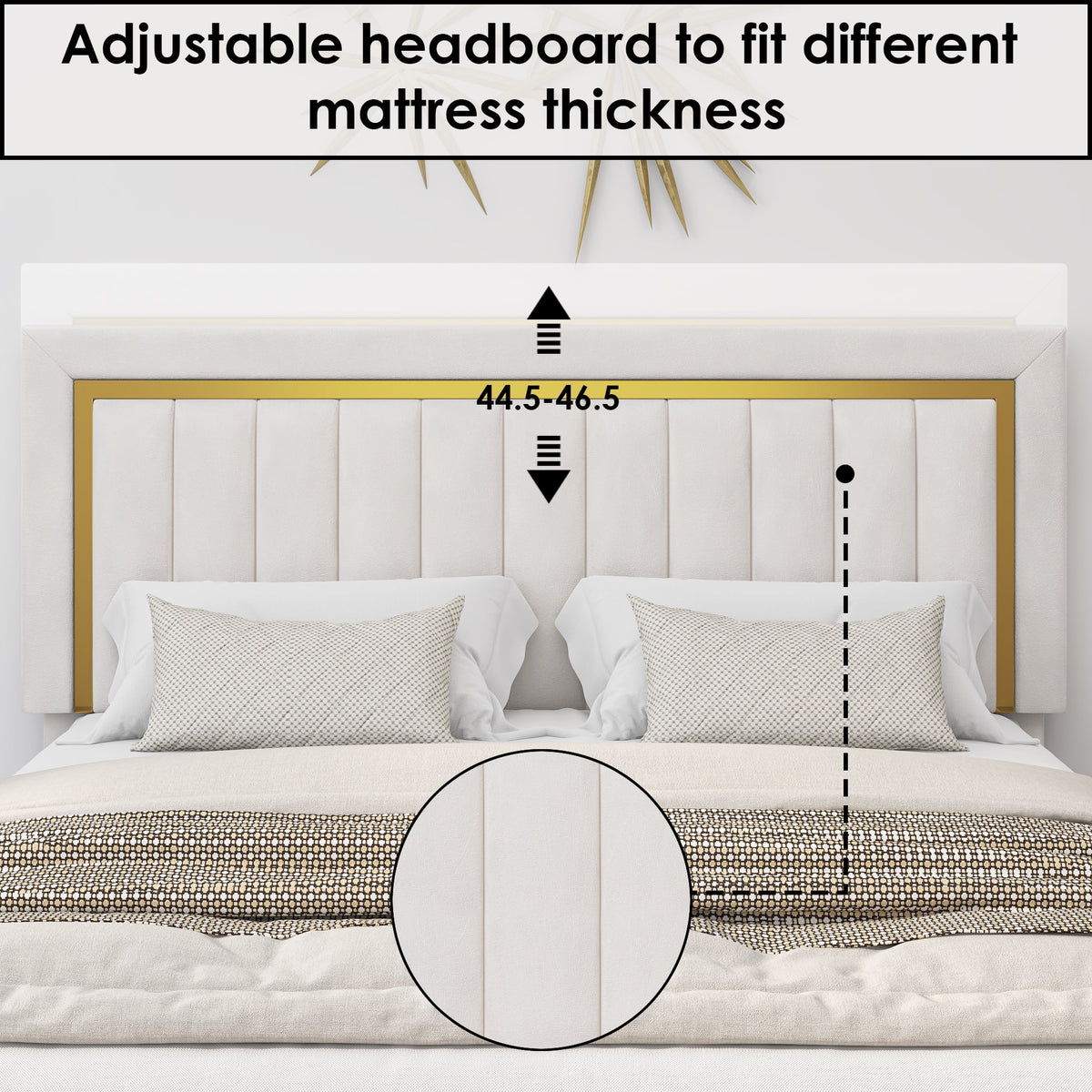Queen Velvet Tufted Upholstered Platform Bed Frame B347
