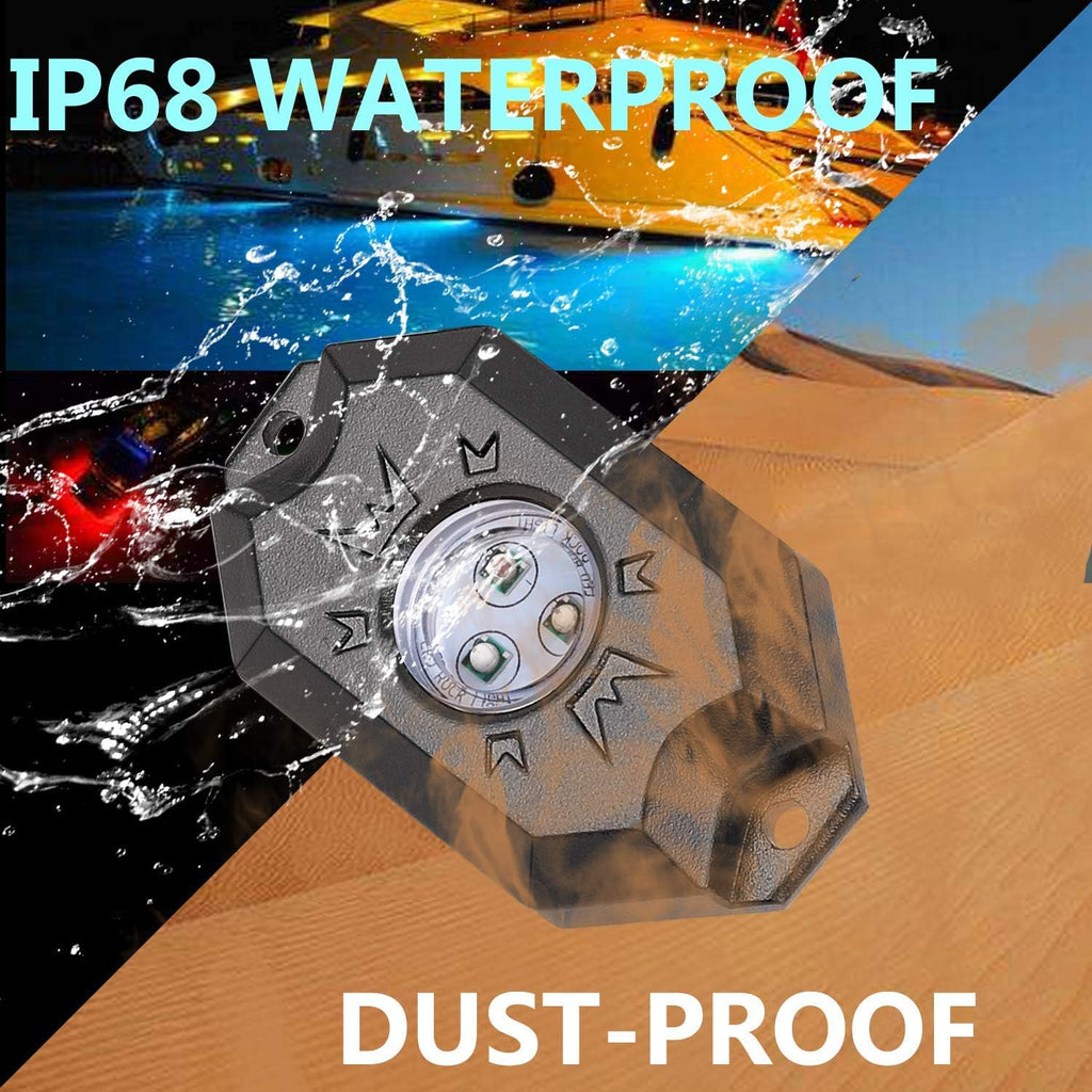 RGB LED Rock Light Kit with Bluetooth Remote Control K23734