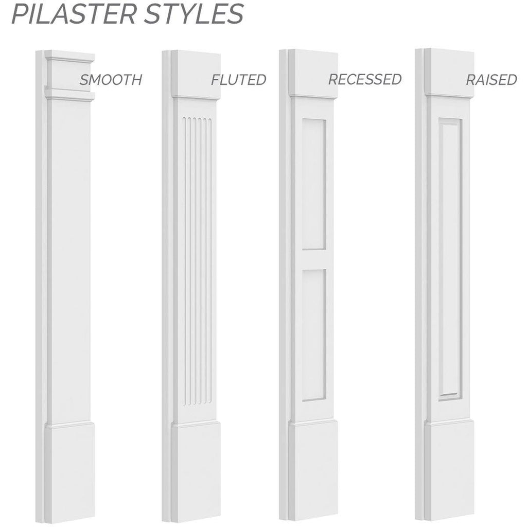 Plain PVC Pilaster with Capital and Base (Pair) R944070