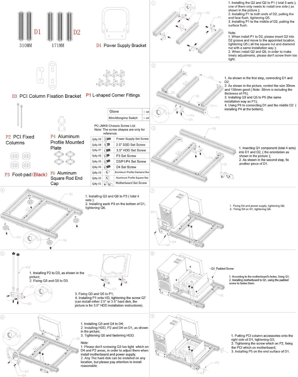 Open Air Frame Computer Case Aluminum Bracket C915