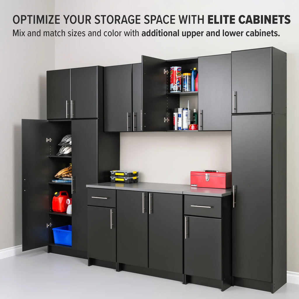 Black 16" Storage Cabinet with 2 Adjustable Shelves F599