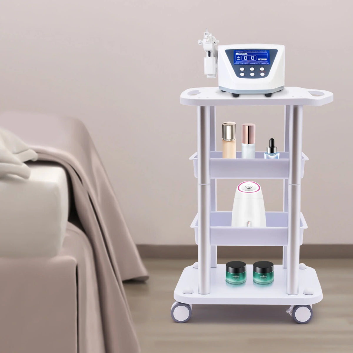 4 Layers Tray Rolling Cart with Wheels X718