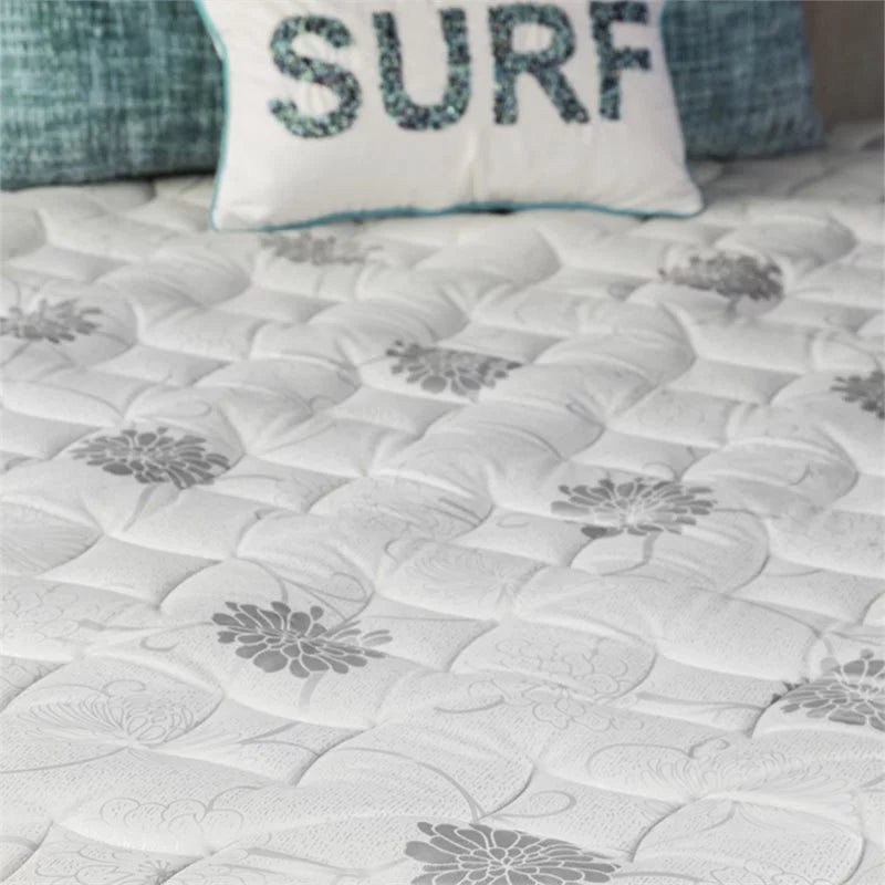 White 9-Inch Twin Euro Top Fabric Mattress L962