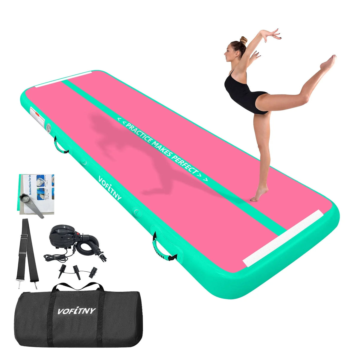 Inflatable Gymnastics Air Tumbling Track Mat 10ft with E-Pump S739579