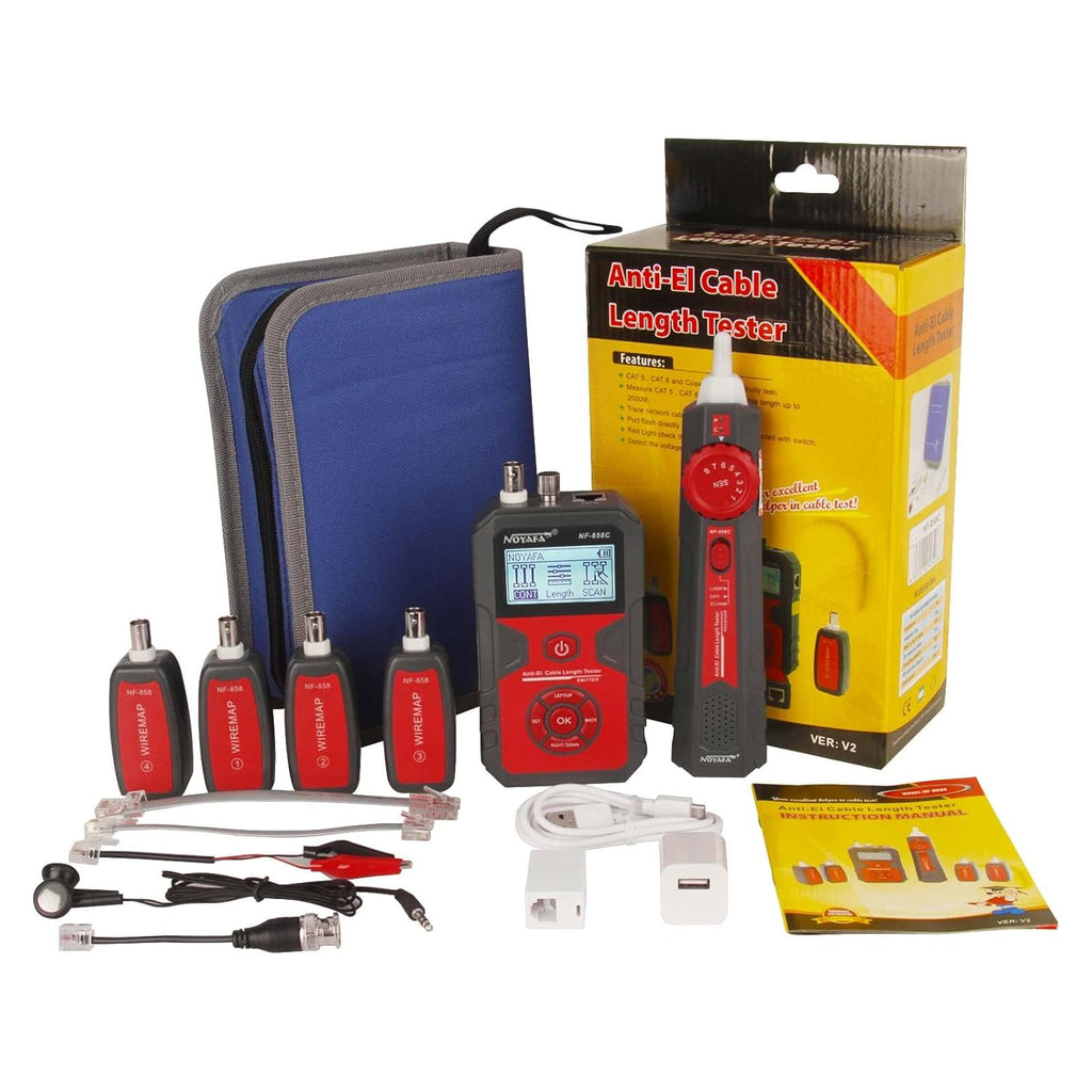LCD Network Tester with RJ11 RJ45 Coax Cable Tester and VFL Function W700