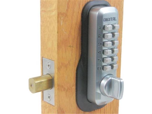 Mechanical Keyless Deadbolt Lock; Bright Chrome (Grey) W10202