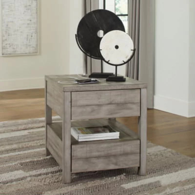 Contemporary Gray End Table T722376