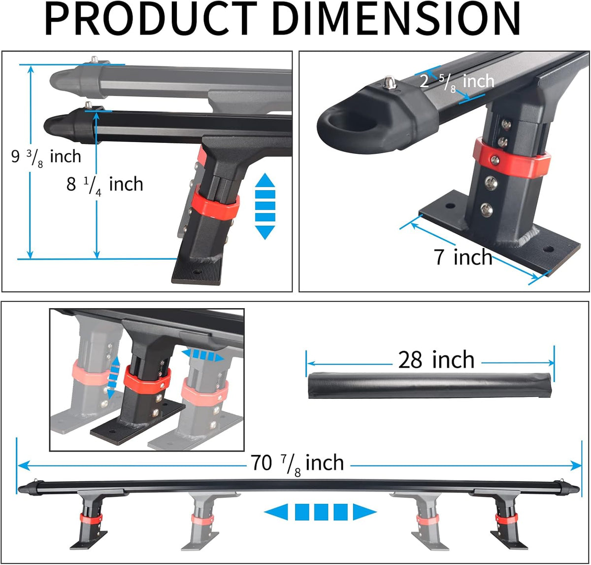 Truck Bed Racks Low Profile Adjustable Height Heavy Duty V961614