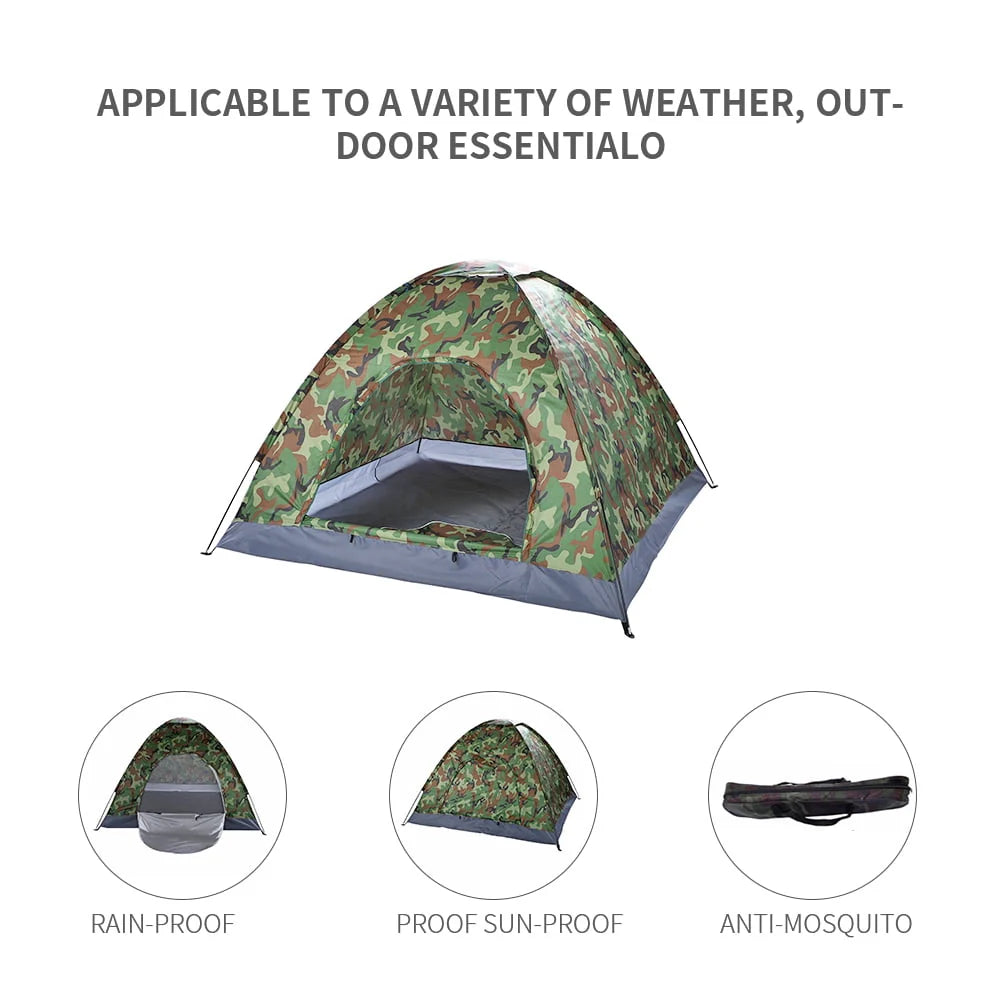 3-4 Person Camouflage Camping Tent with Carrying Bag K69693