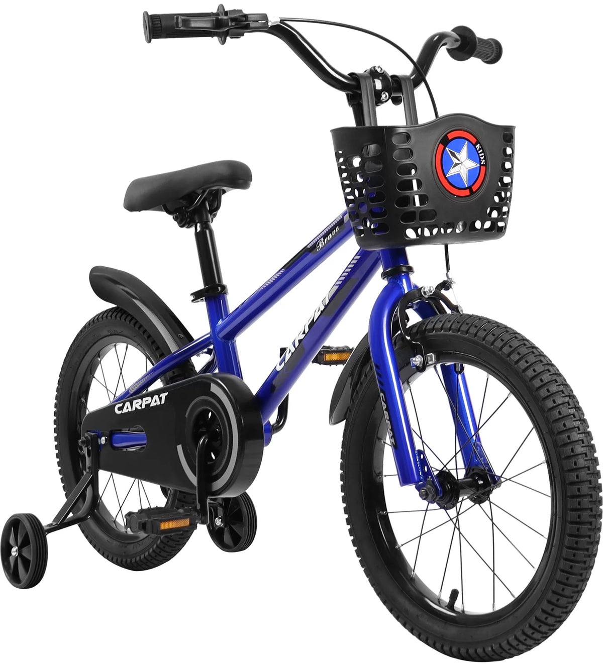 14 Inch Kids Bike with Training Wheels and Basket, White G515985
