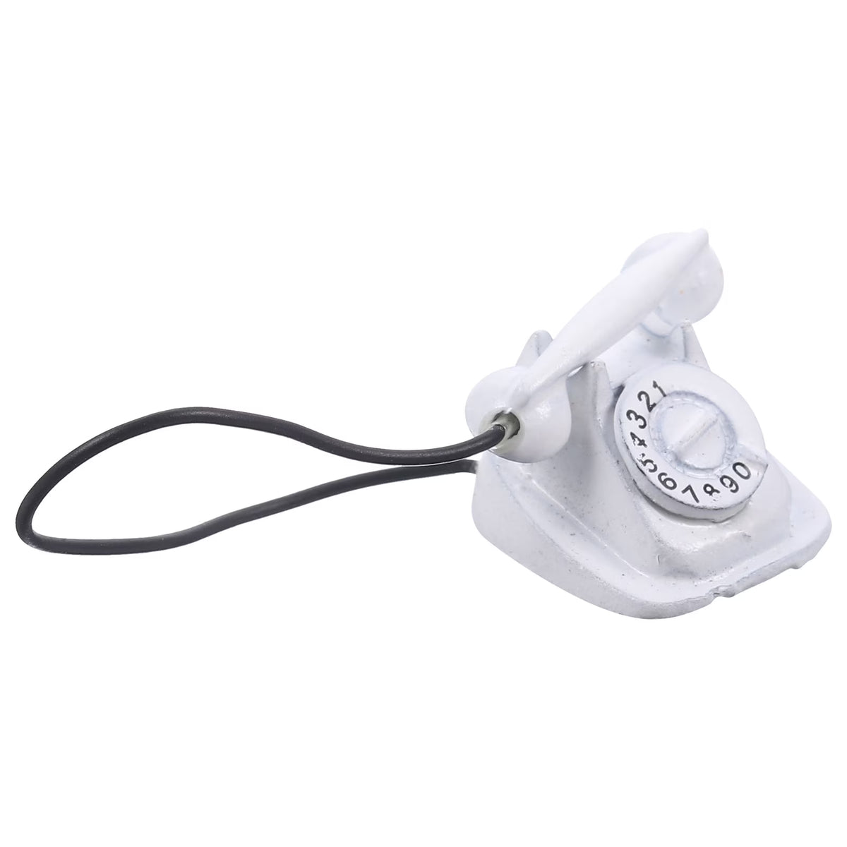 Miniature Telephone Doll House Toys Vintage Decor Metal White B418468