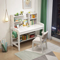 Kids Desk and Chair Set with Drawer and Bookshelf White I318614