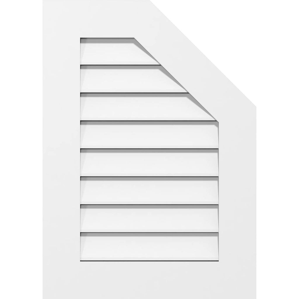 Half Octagon Top Right Surface Mount PVC Gable Vent T75308