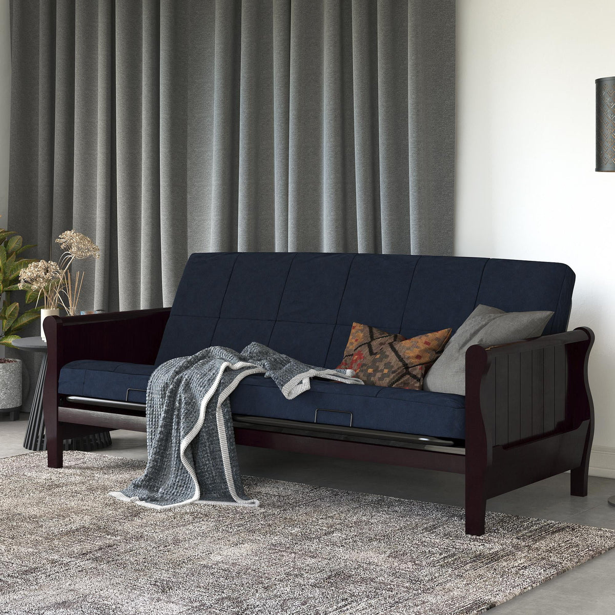Black Full Size Quilted Microfiber Futon Mattress H771