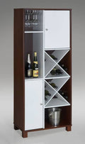 Espresso White Wood Wine Tower O5541