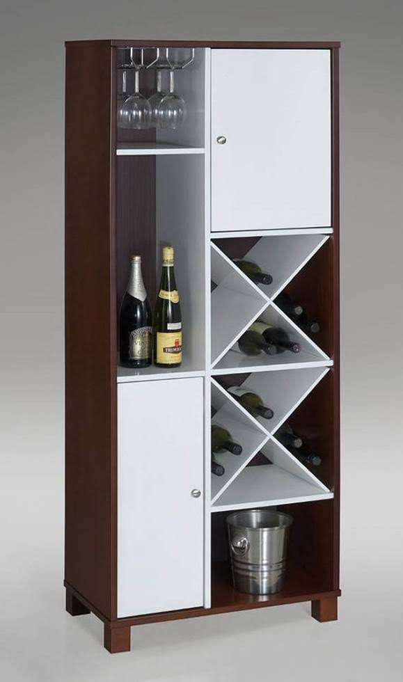Espresso White Wood Wine Tower O5541