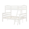 White Twin Over Full Wood Bunk Bed Frame E9976