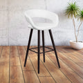 Cappuccino Wood Barstool with White Vinyl T6577