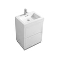 30 in. Free Standing High Gloss White Bathroom Vanity T740912