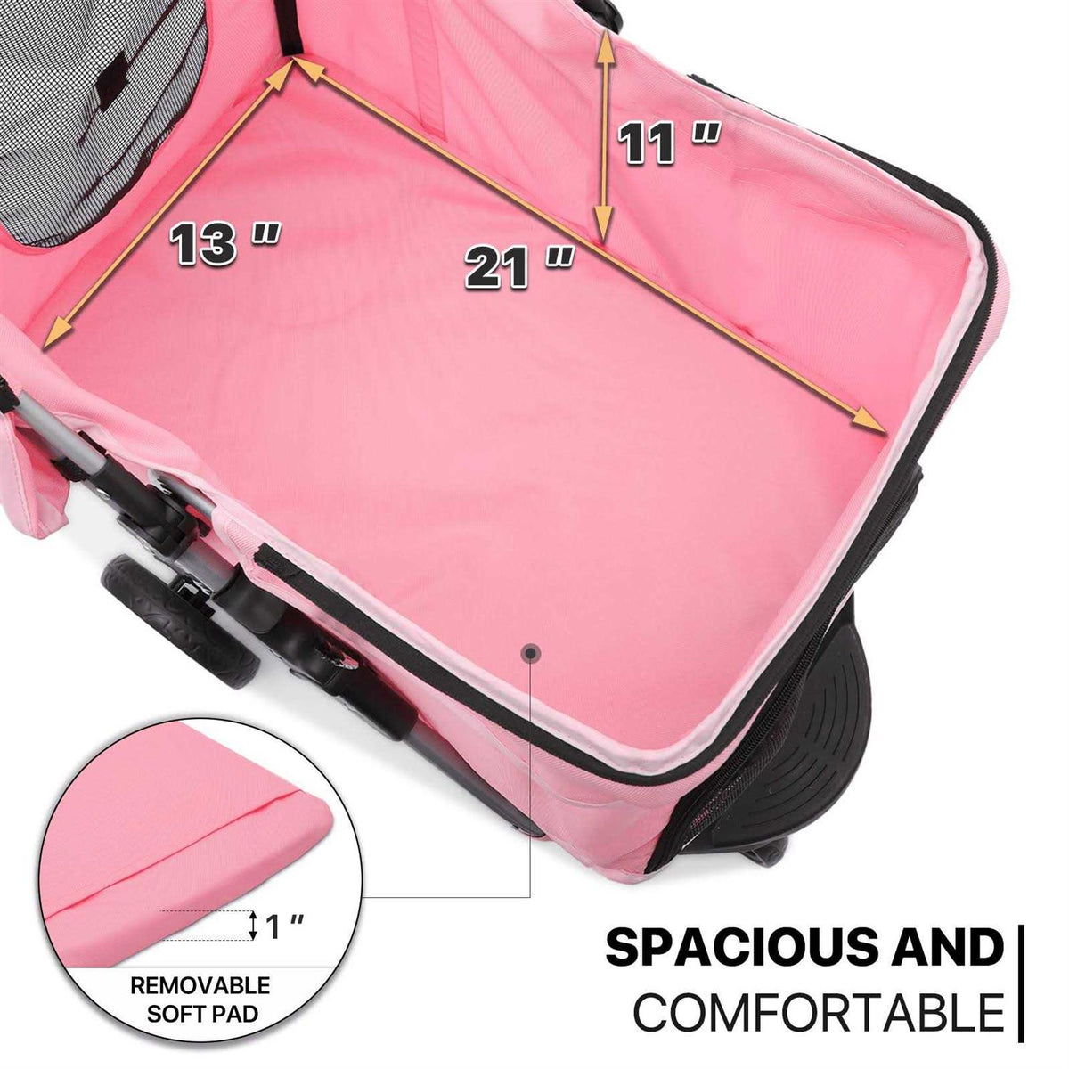 Foldable Pet Stroller with Weather Cover I68494