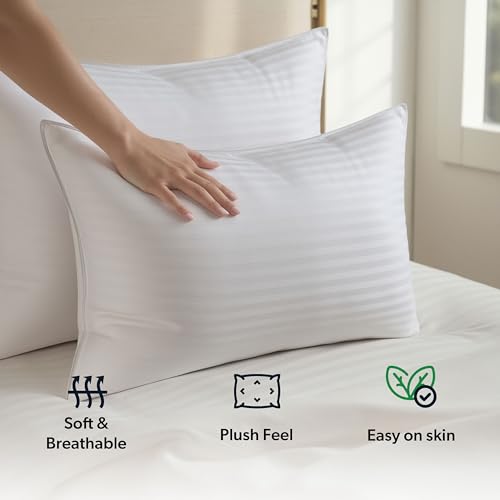 Down Alternative Cotton King Size Set of 2 Bed Pillows V539