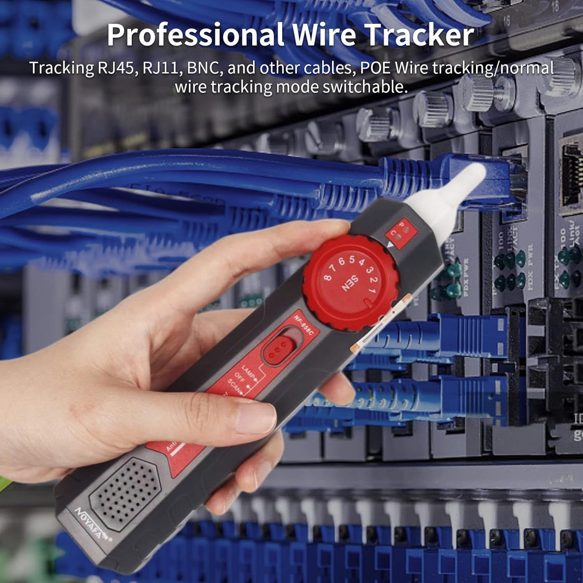LCD Network Tester with RJ11 RJ45 Coax Cable Tester and VFL Function W700