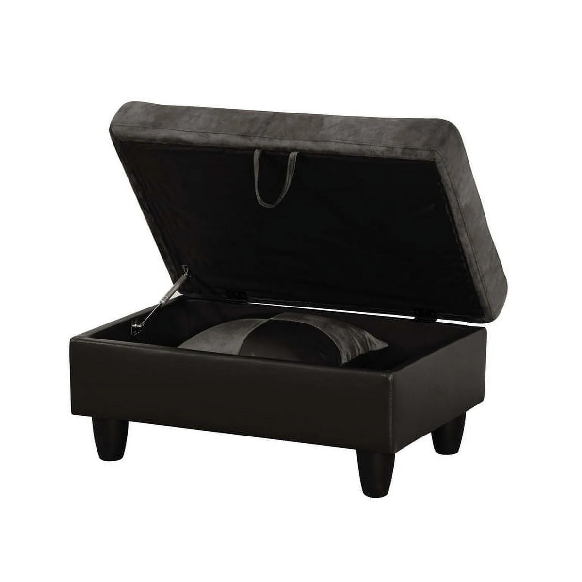 3 Piece Sectional Sofa Set with Right Facing Chaise and Storage Ottoman J37578