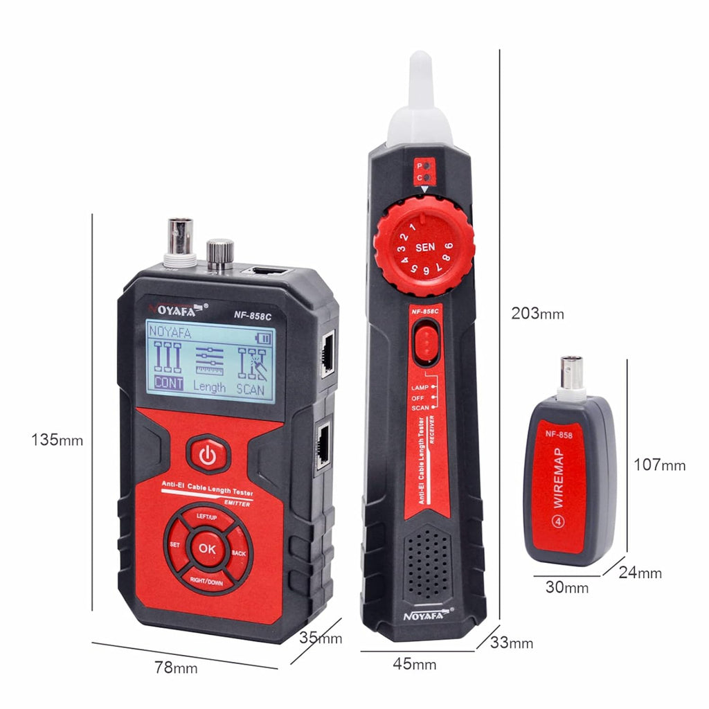 LCD Network Tester with RJ11 RJ45 Coax Cable Tester and VFL Function W700