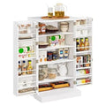 White Wood Pantry Cabinet with Doors and Adjustable Shelves V124